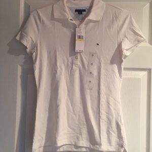 NWOT Tommy Hilfiger White Button Down Polo Tee